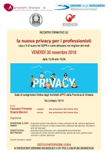 la nuova privacy per i professionisti